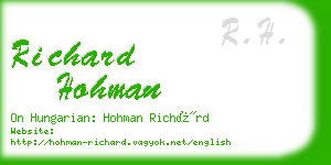 richard hohman business card